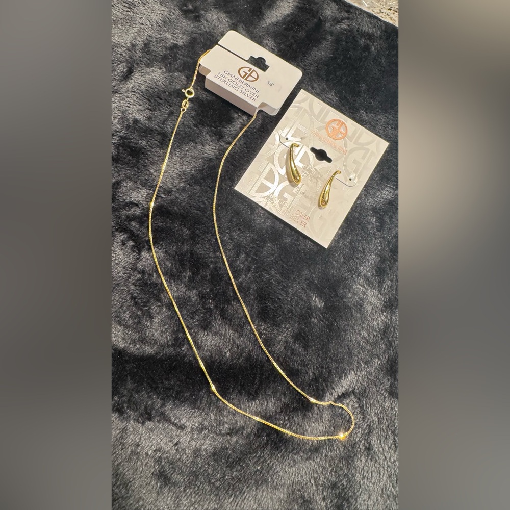Giani Bernini Gold Necklace and Earring Set